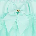 Girls Green Appliqued Tulle Dress, 1, hi-res