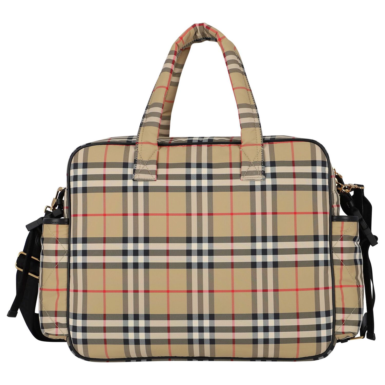 Beige Vintage Check Baby Changing Bag, 1, hi-res