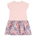 Girls Pink Ribbon Logo Dress, 2, hi-res