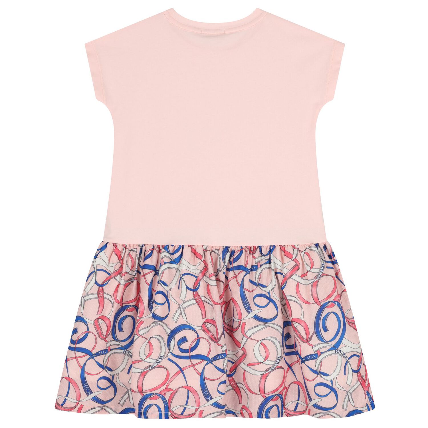 Girls Pink Ribbon Logo Dress, 2, hi-res