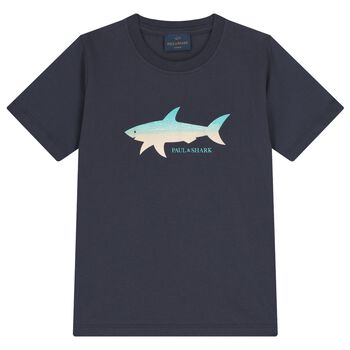 Boys Navy Blue Logo T-Shirt