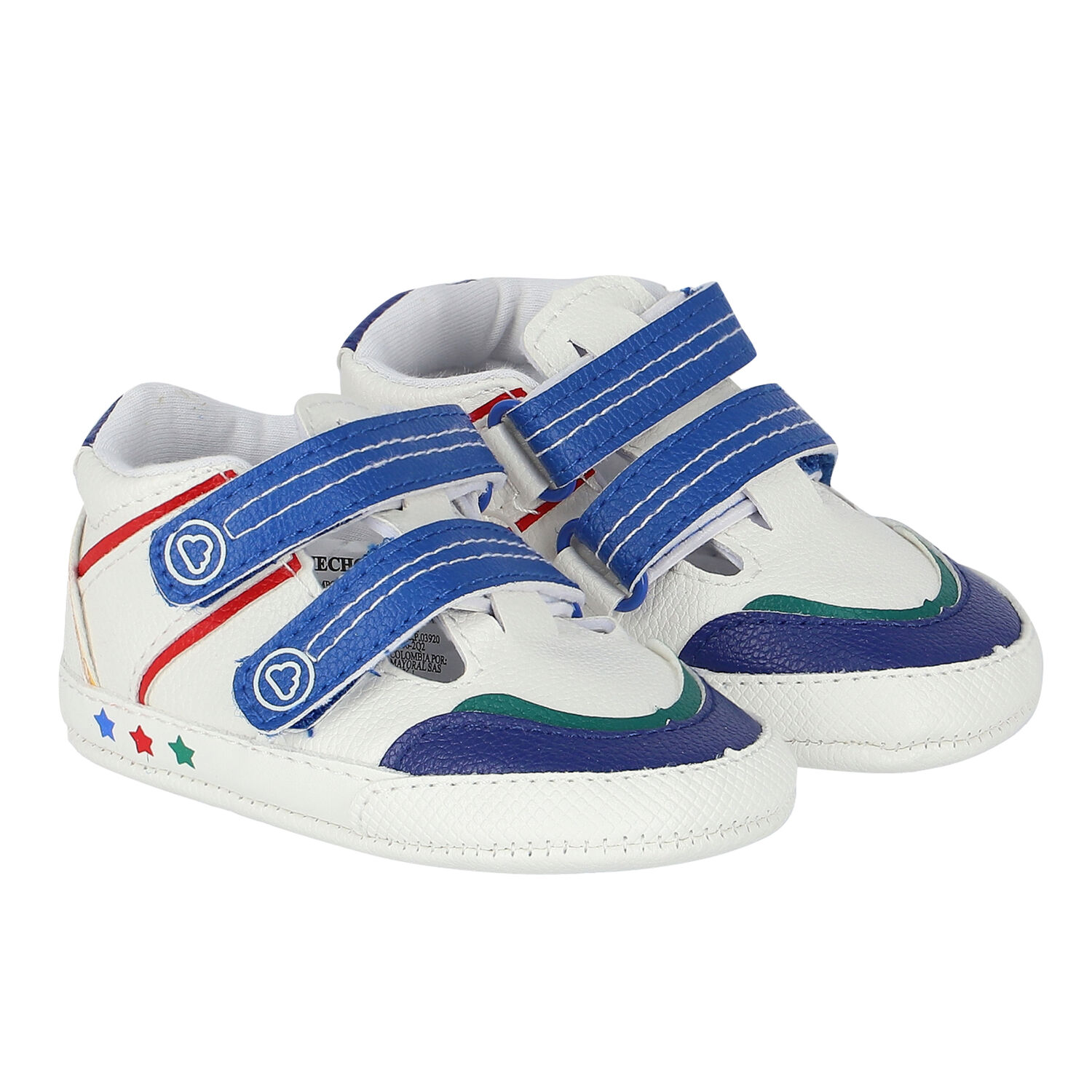 Baby Boys White Logo Trainers, 1, hi-res image number null