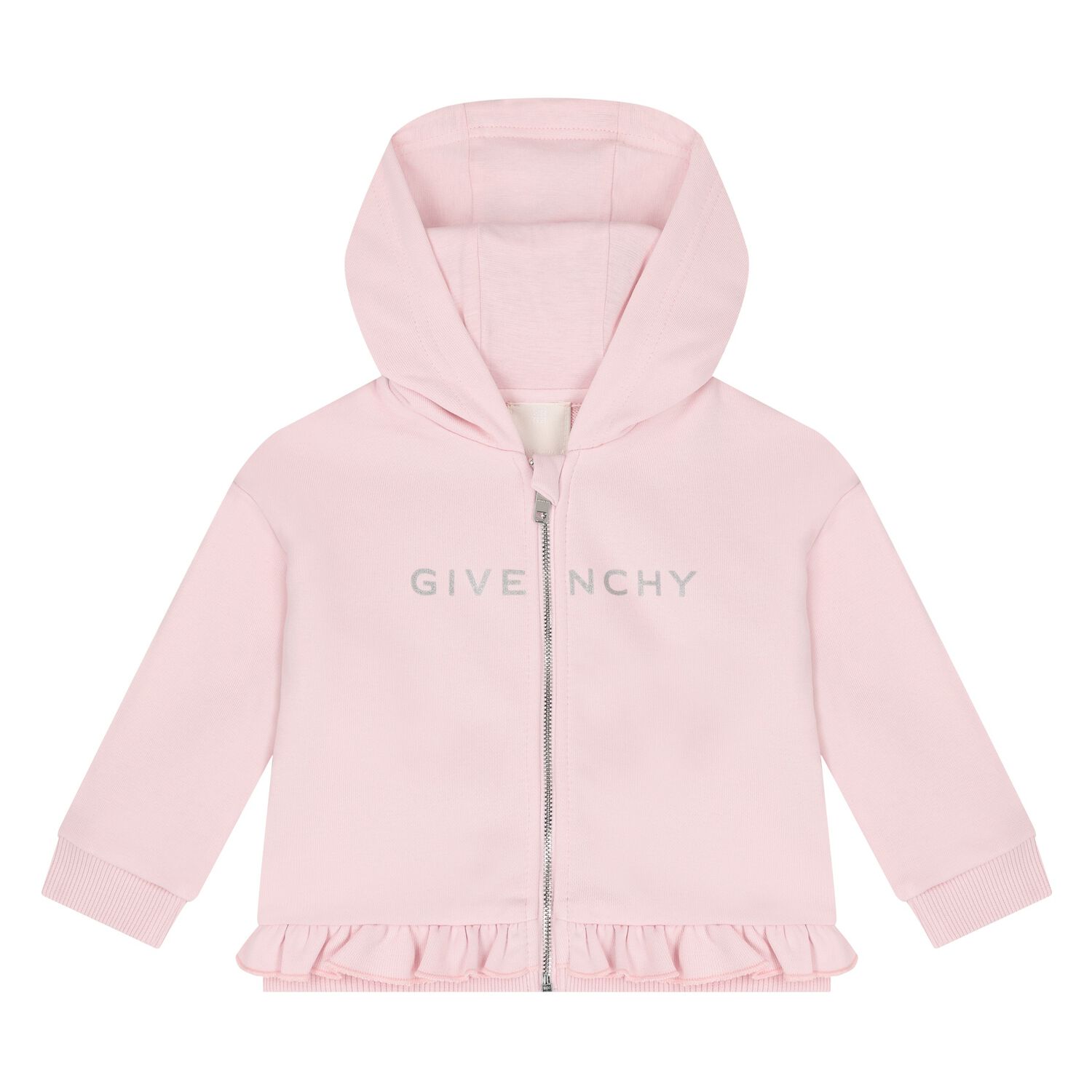 Younger Girls Pink Logo Zip Up Top, 1, hi-res