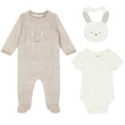 Ivory Babygrow, Bodysuit & Bib Set (3 Piece), 2, hi-res