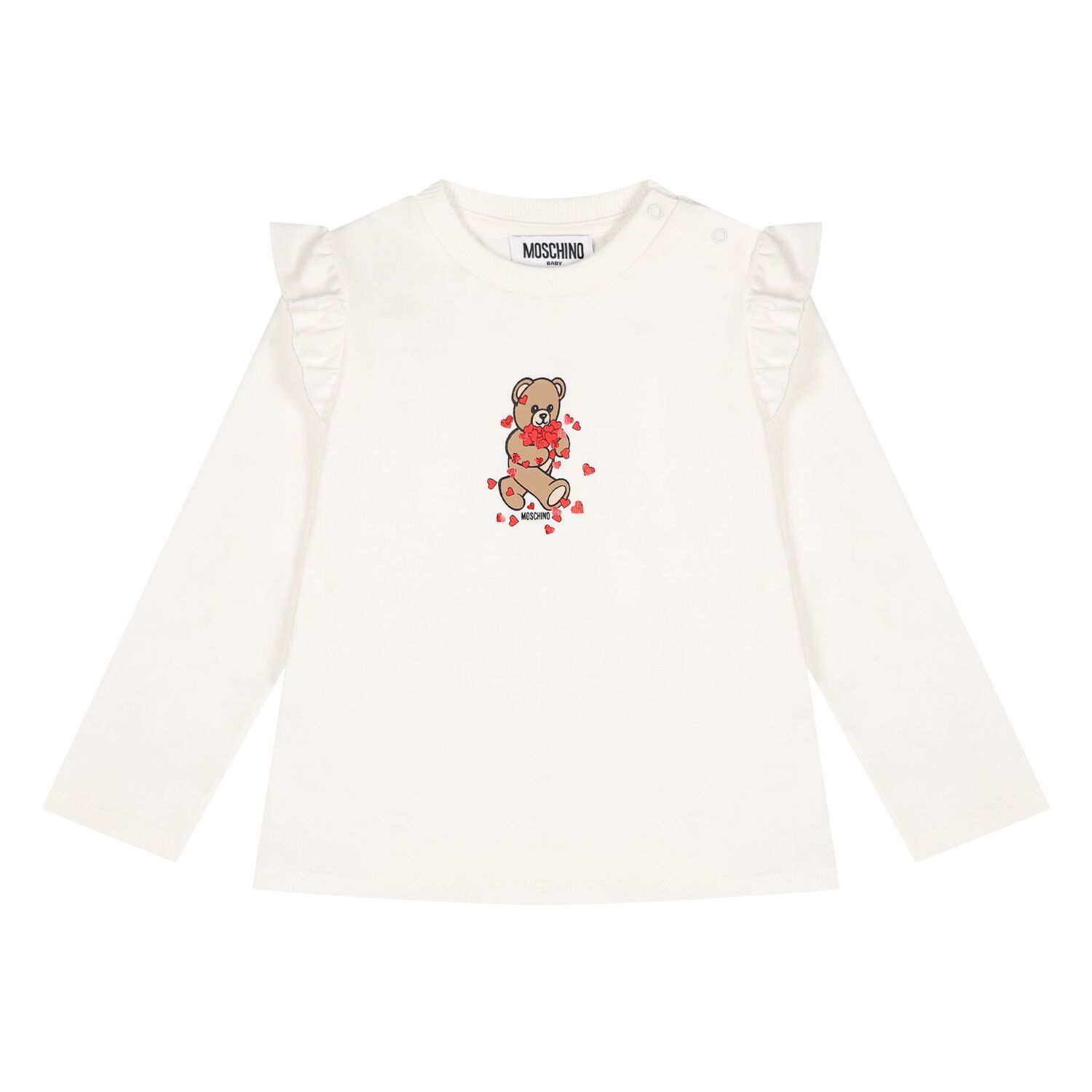 Younger Girls Ivory & Red Teddy Bear Leggings Set, 1, hi-res