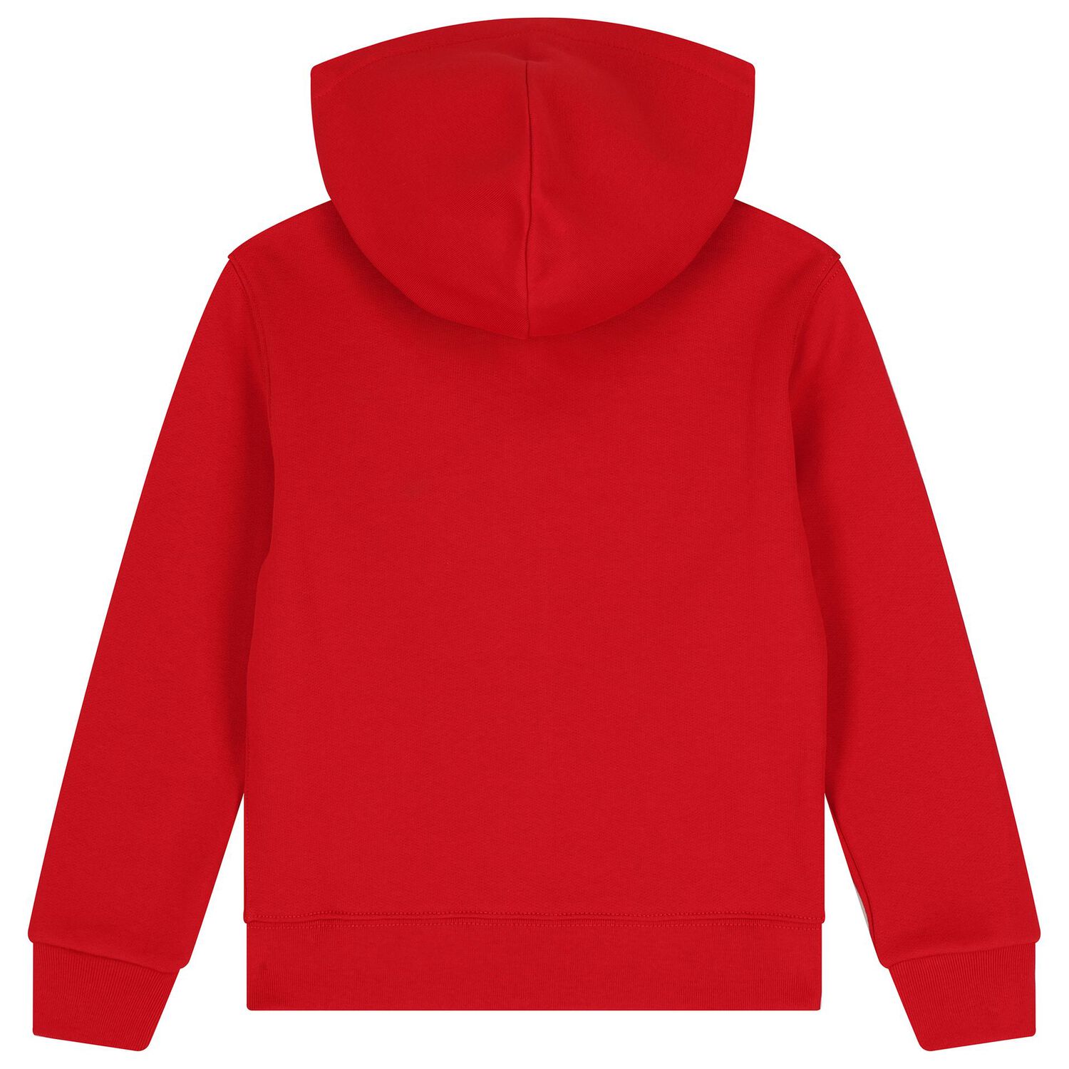 Boys Red Logo Hooded Zip Up Top, 1, hi-res