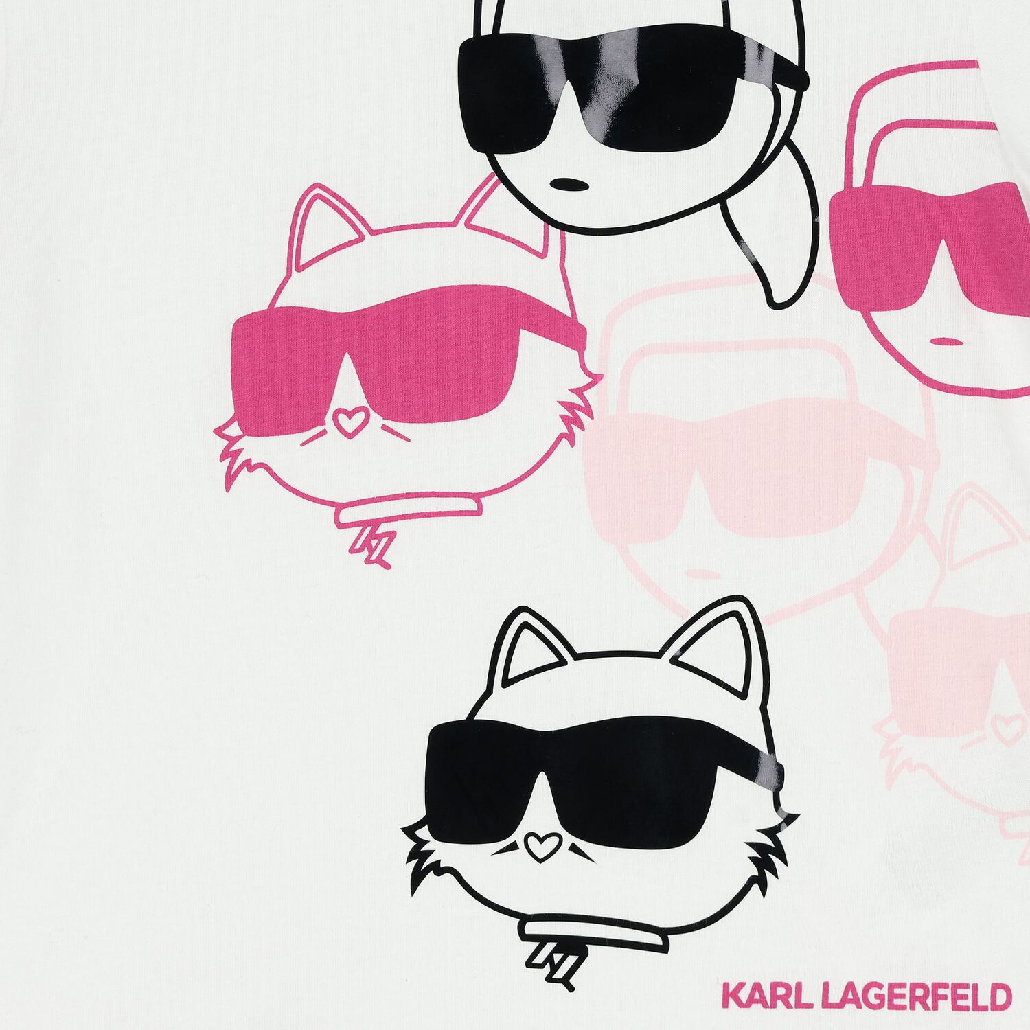 Girls White Ikonik Karl & Choupette T-Shirt, 1, hi-res
