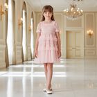 Girls Pink Sequin & Tulle Dress, 1, hi-res