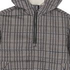 Boys Black, Beige & White Checked Windbreaker, 1, hi-res
