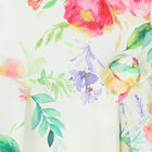 Younger Girls Ivory Floral Satin Dress, 1, hi-res