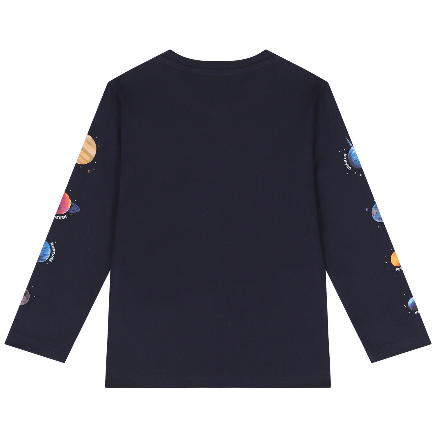 Boys Navy Space Long Sleeve Top, 1, hi-res