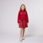 Girls Red Logo Hooded Top, 1, hi-res