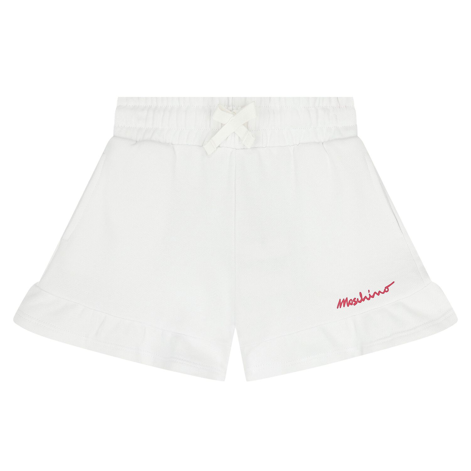 Girls White Logo Shorts, 1, hi-res
