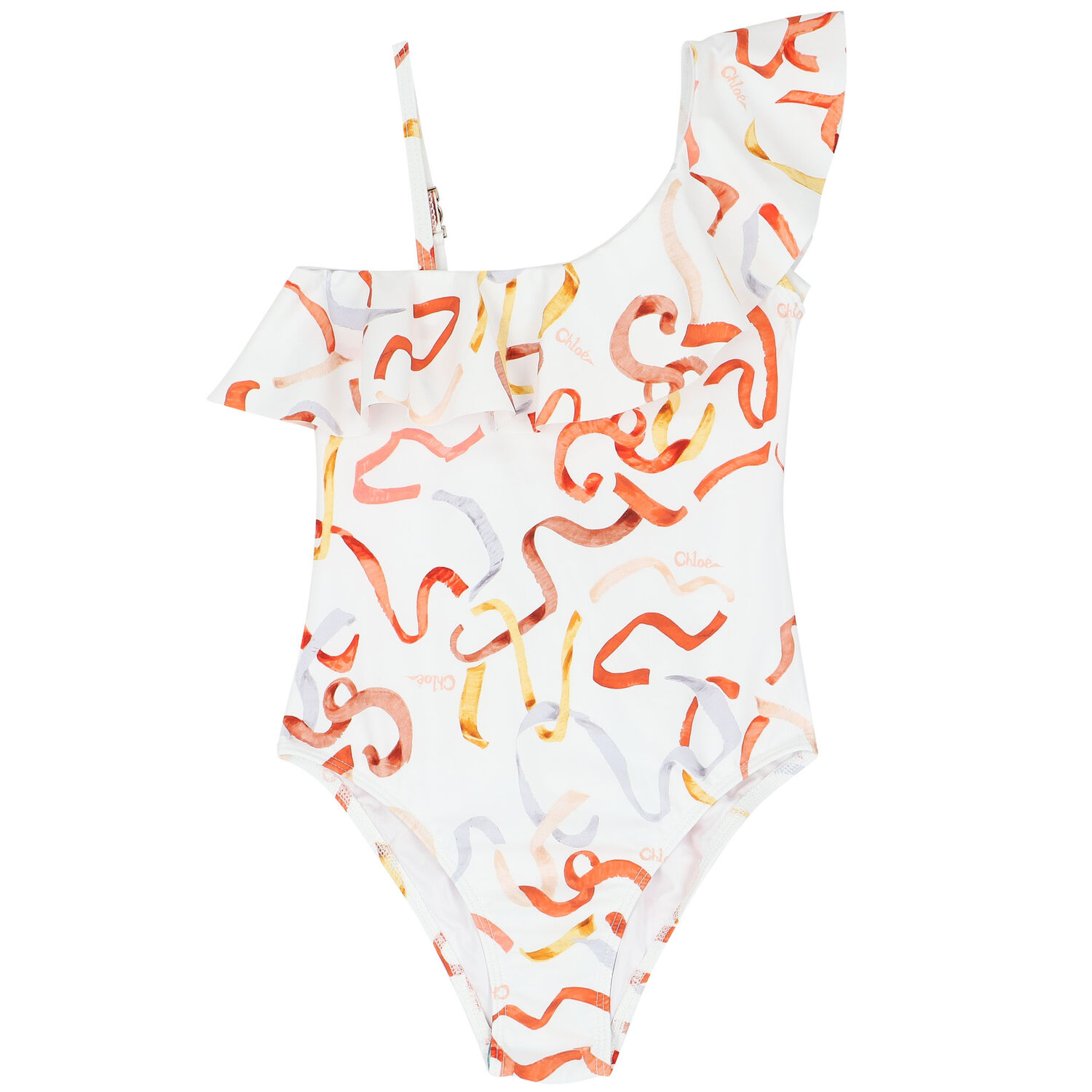 Girls Ivory Ribbon Swimsuit, 1, hi-res