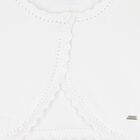 Girls White Bolero Knit Cardigan, 2, hi-res