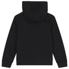 Boys Black Logo Hooded Top, 1, hi-res