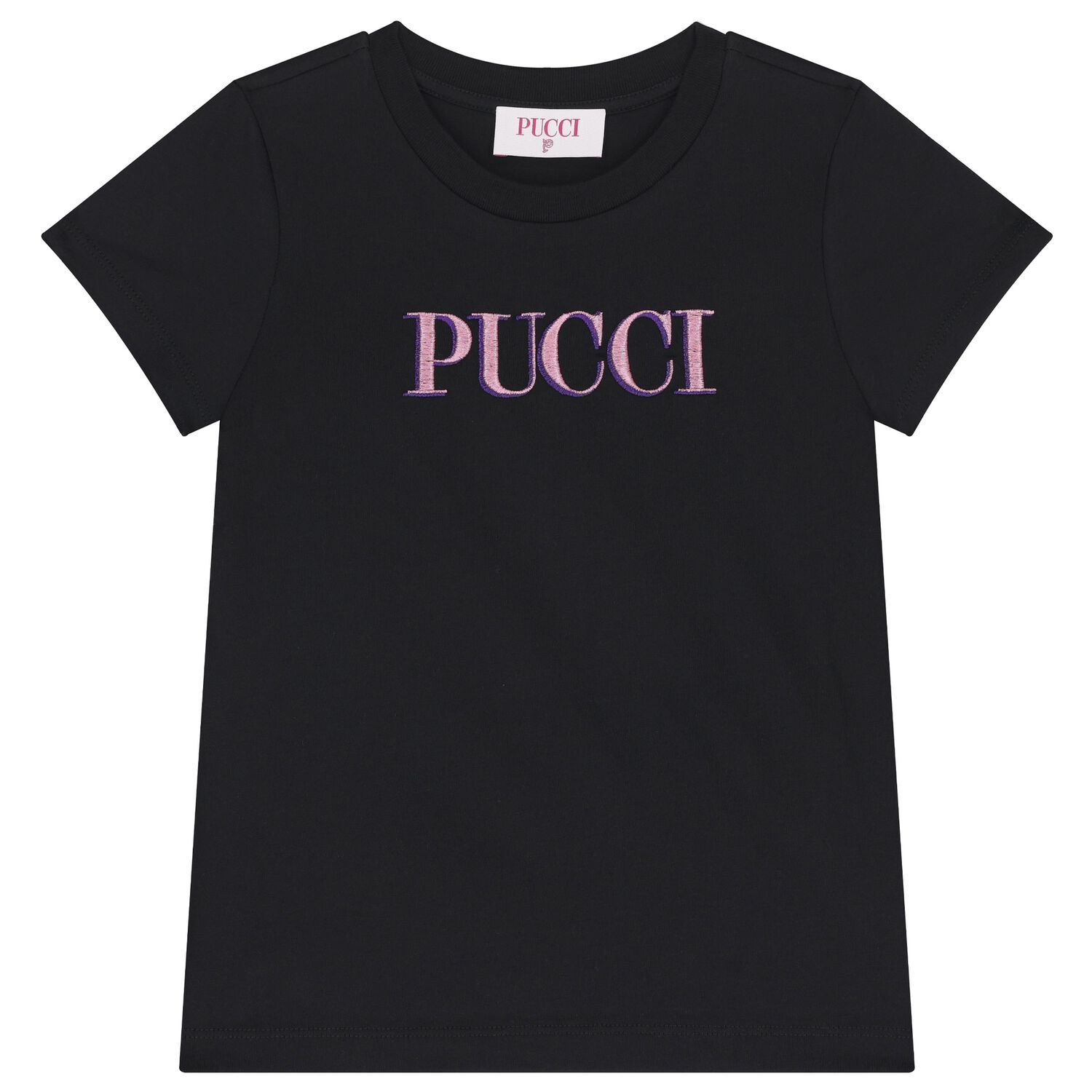 Girls Black Logo T-Shirt, 1, hi-res