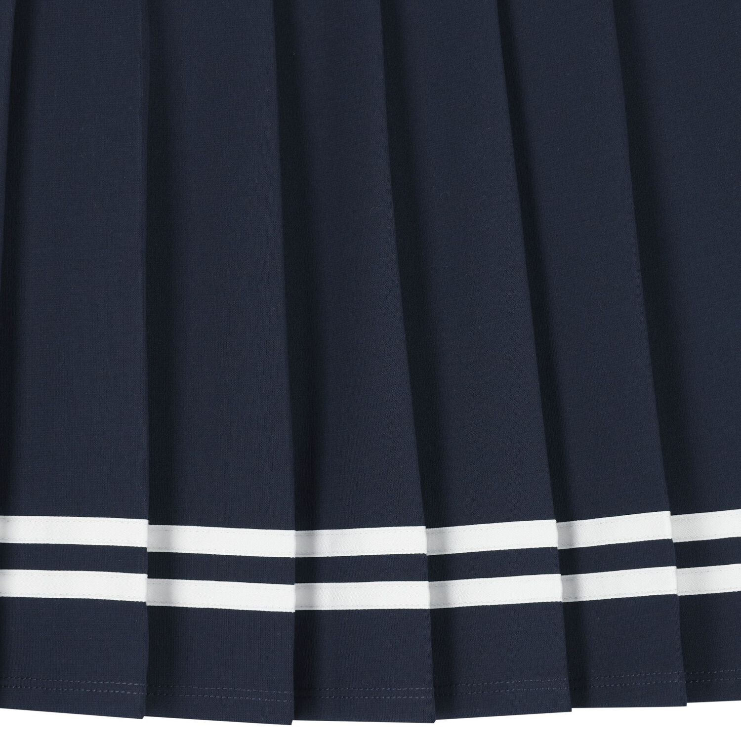 Girls Navy Blue Logo Pleated Dress, 1, hi-res