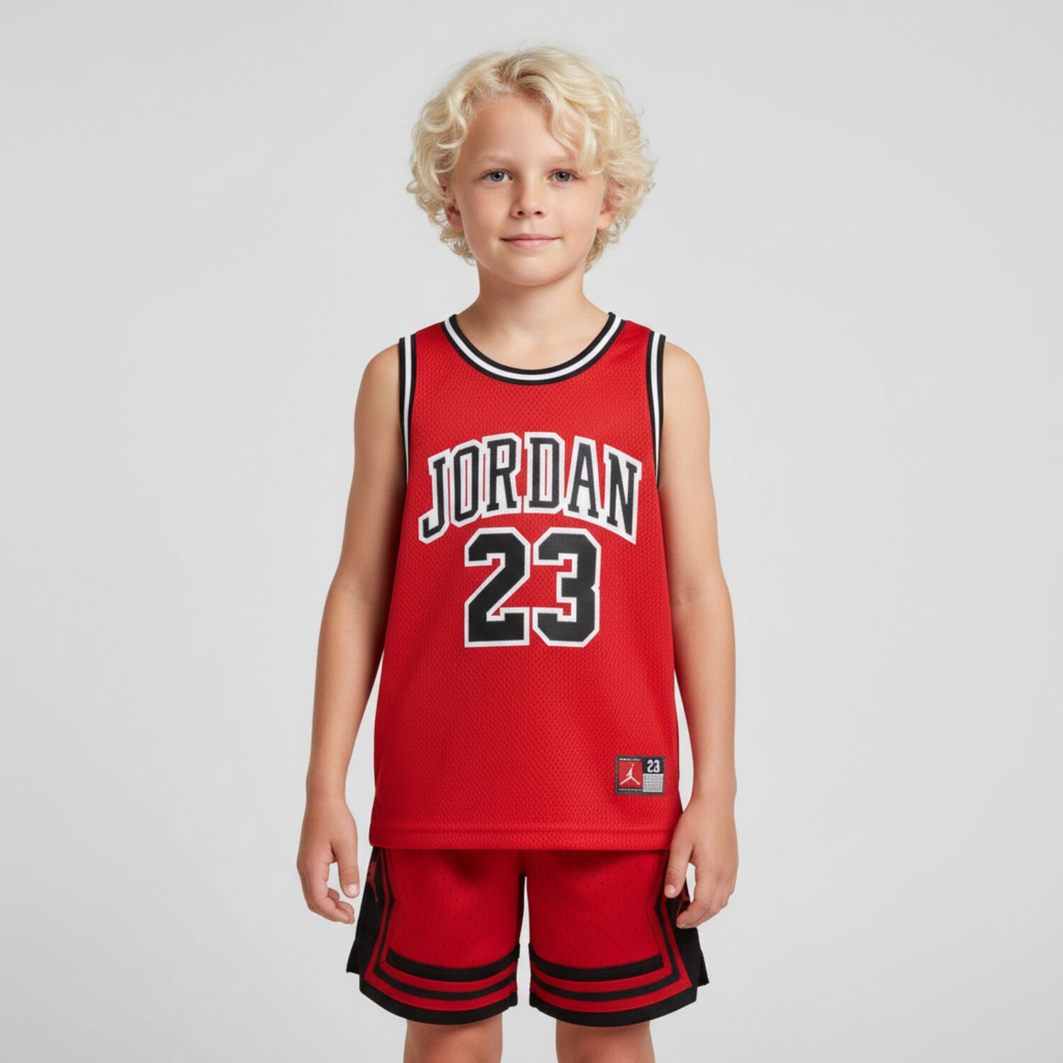 Boys Red & Black Jordan Logo Shorts, 3, hi-res image number null
