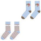 Boys Blue Striped Socks, 1, hi-res