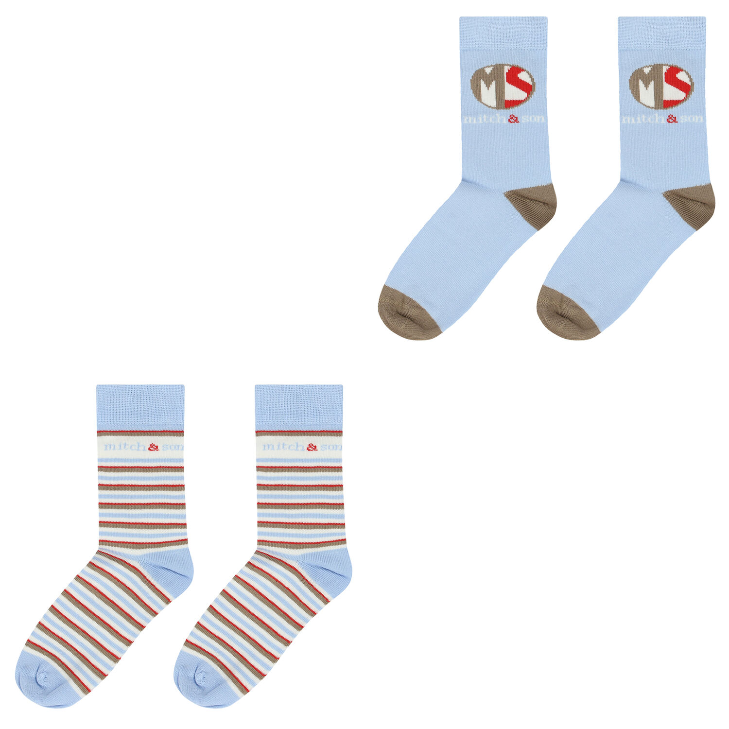 Boys Blue Striped Socks, 1, hi-res