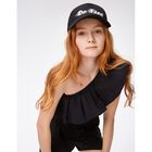 Girls Black Ruffle Rebecca Top, 4, hi-res