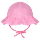 Baby Girls Pink Swimsuit Set with Hat, 2, hi-res