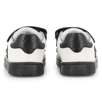 Boys White & Black Ikonik Karl Trainers