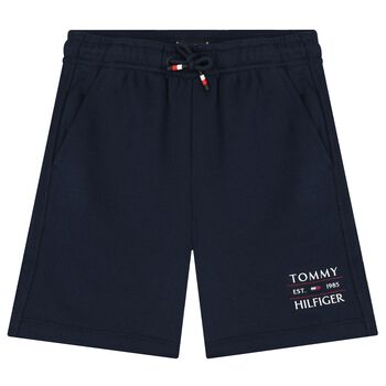 Boys Navy Blue Logo Shorts