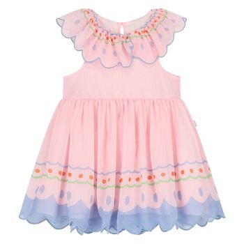 Younger Girls Pink Chiffon Dress