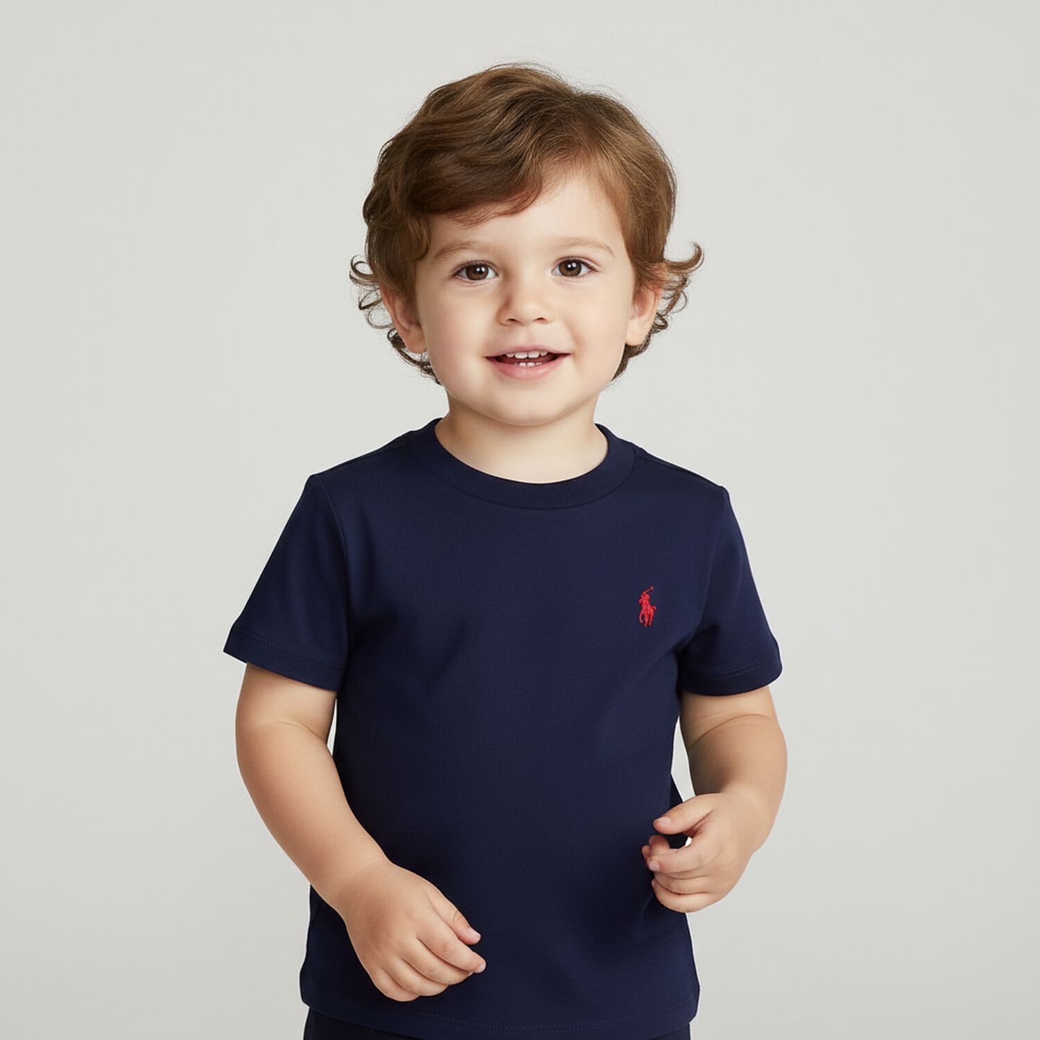 Baby Boys Navy Blue Logo T-Shirt, 1, hi-res