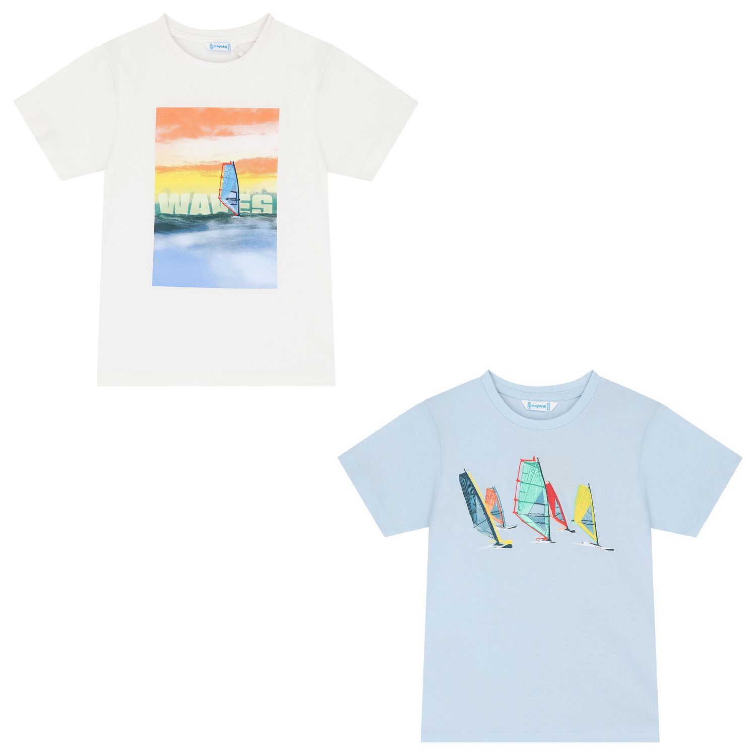 Boys White & Blue T-Shirts ( 2-Pack ), 1, hi-res