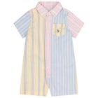 Baby Boys Multi-Coloured Striped Romper, 1, hi-res