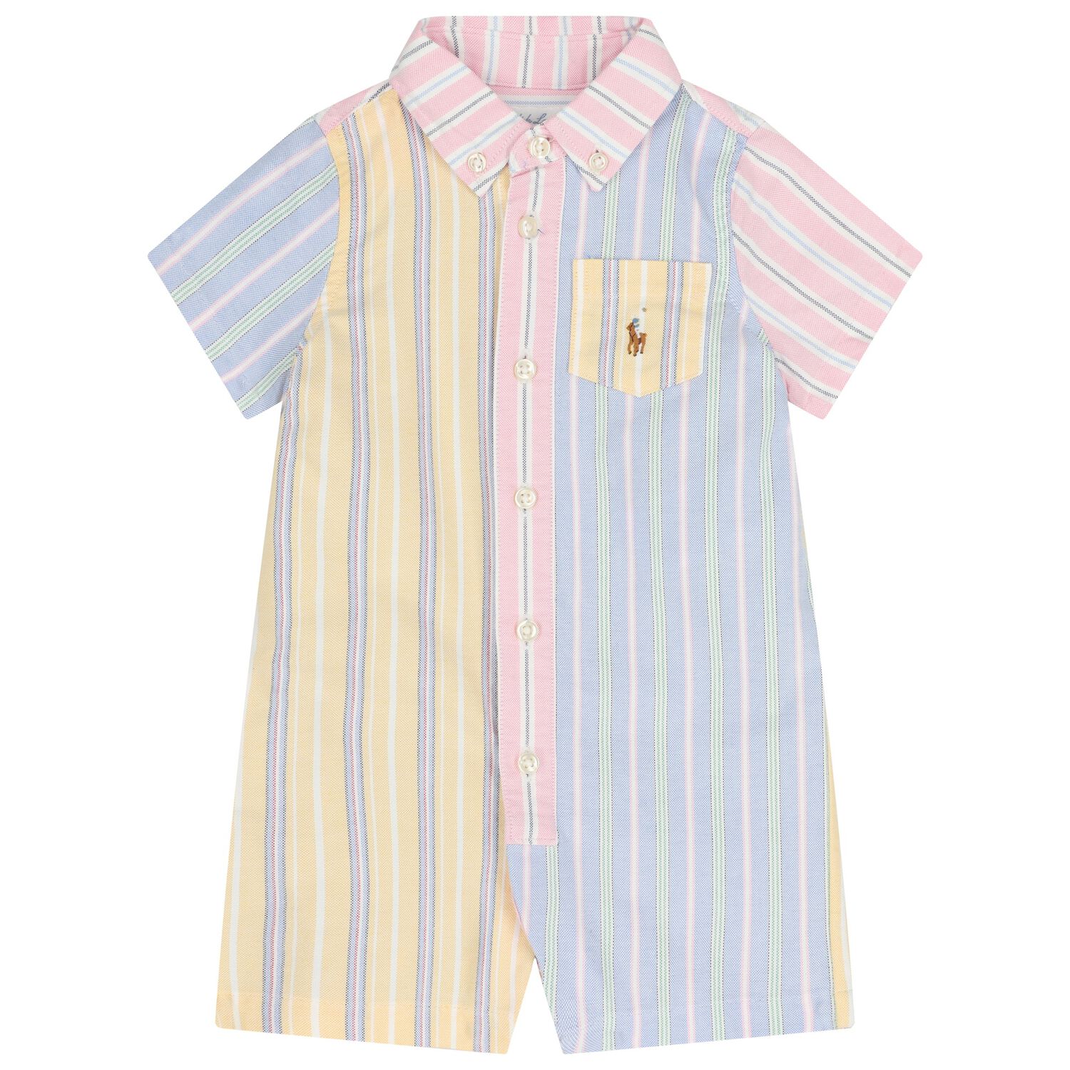 Baby Boys Multi-Coloured Striped Romper, 1, hi-res