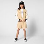 Girls Beige Logo Shorts, 1, hi-res