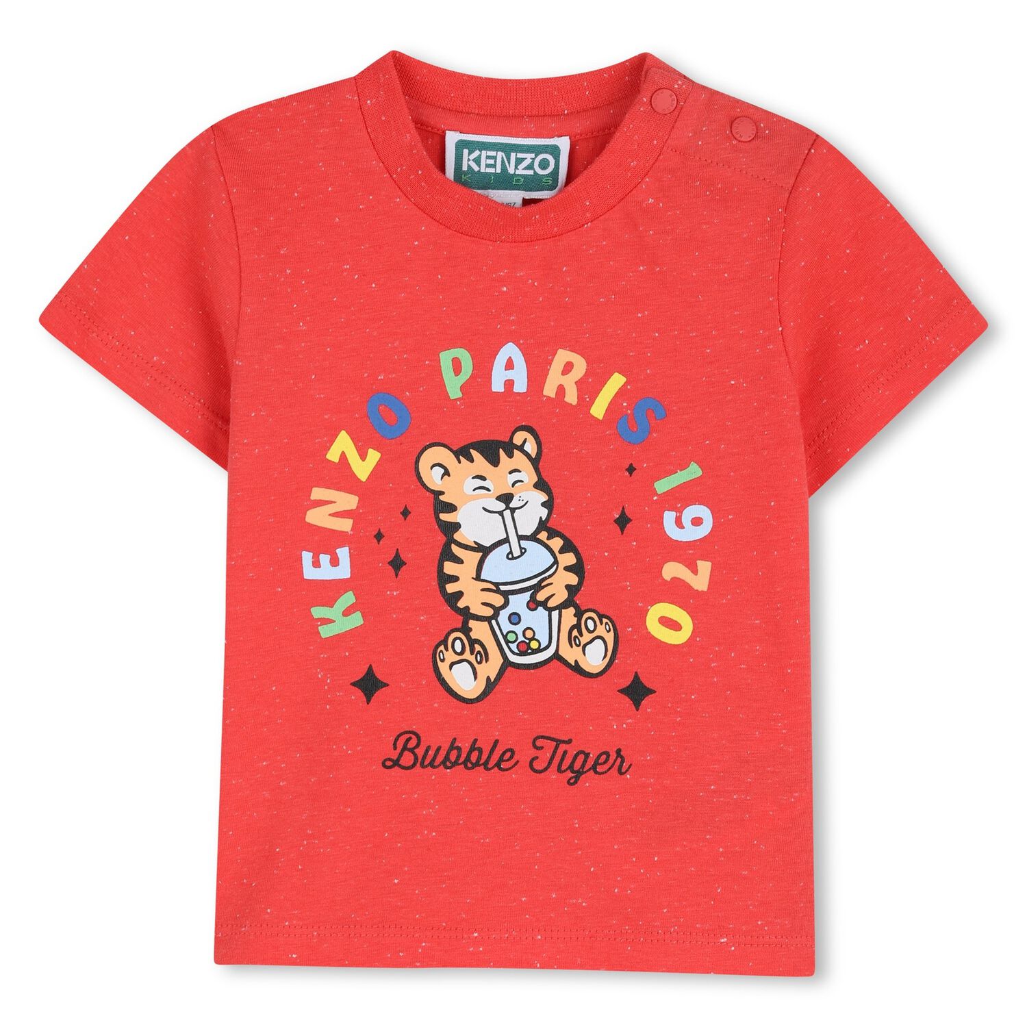 Younger Boys Red Bubble Tiger T-Shirt, 1, hi-res