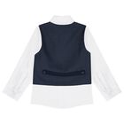Boys Navy & White Suit Set, 1, hi-res