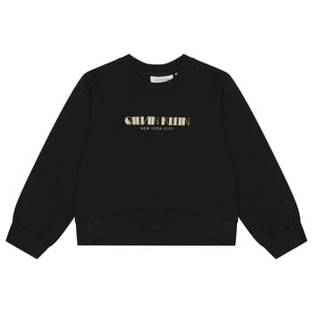 Girls Black Logo Sweatshirt