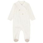 Baby Girls Ivory Heart Babygrow, 1, hi-res