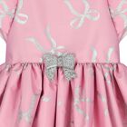Girls Pink & Silver Bow Dress, 1, hi-res