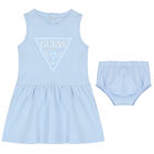 Baby Girls Purple Logo Dress Set, 3, hi-res