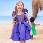 Girls Purple Ruffled Dress, 1, hi-res