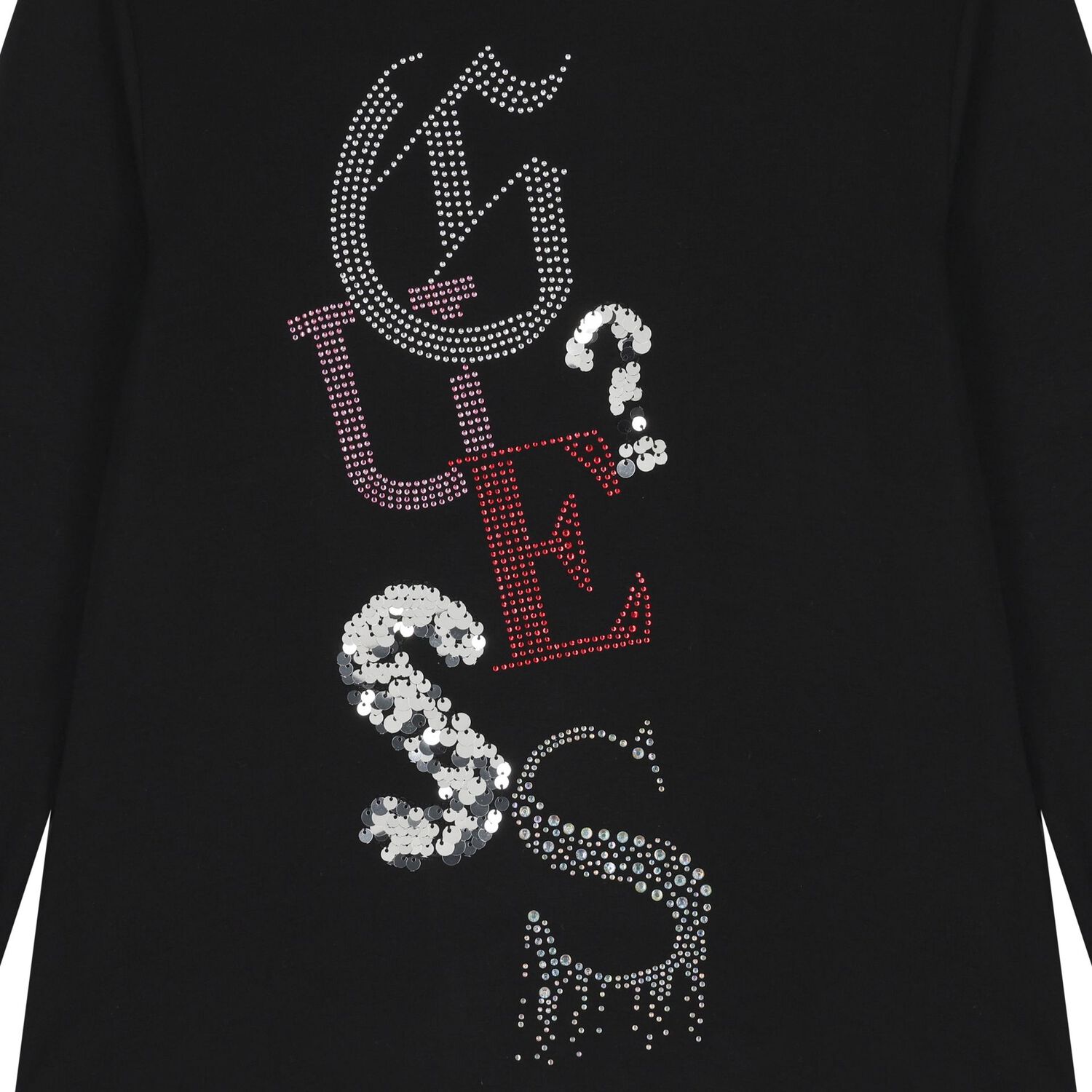 Girls Black Logo Long Sleeve Top, 2, hi-res image number null