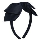 Girls Navy Blue Bow Headband, 1, hi-res