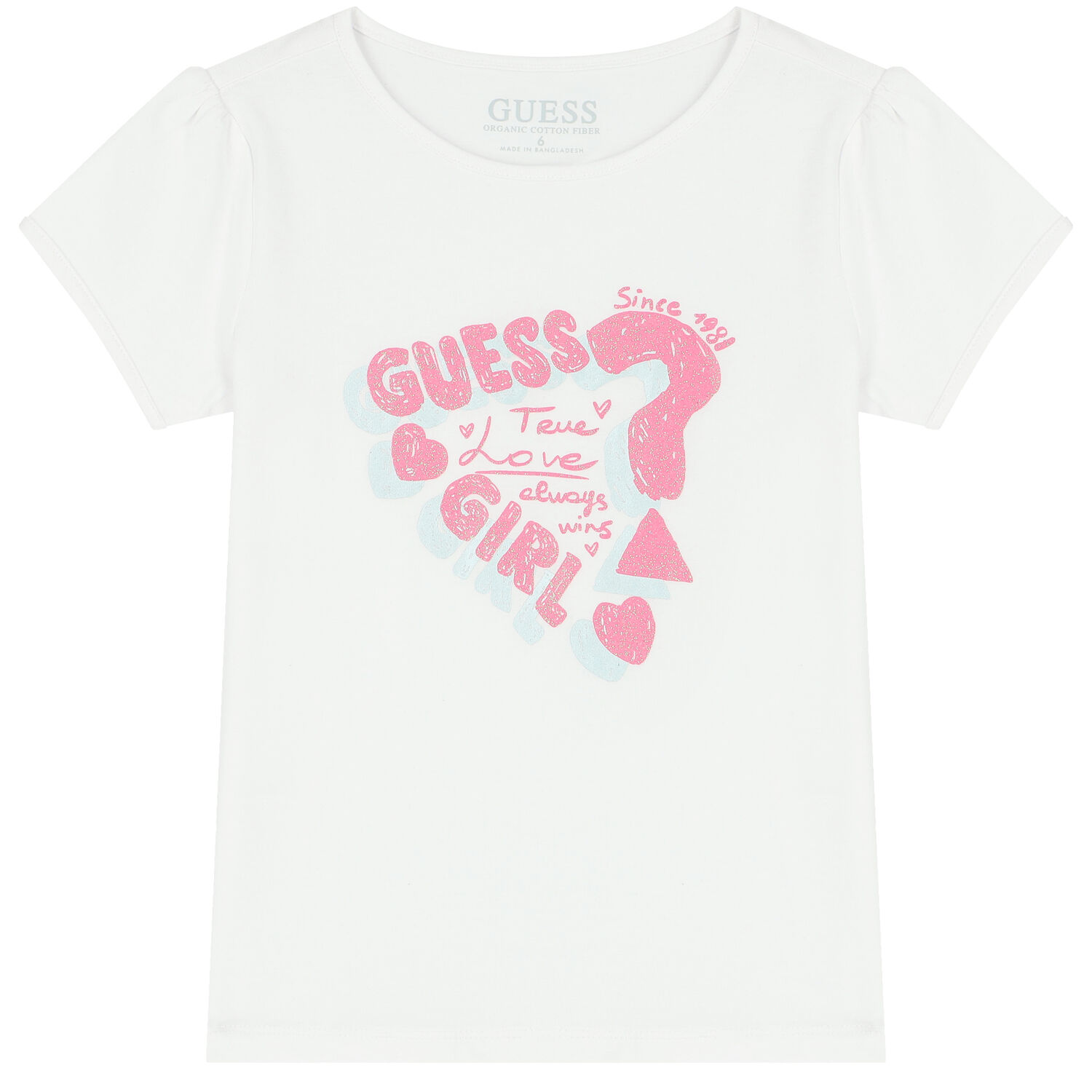 Girls White Logo T-Shirt, 1, hi-res