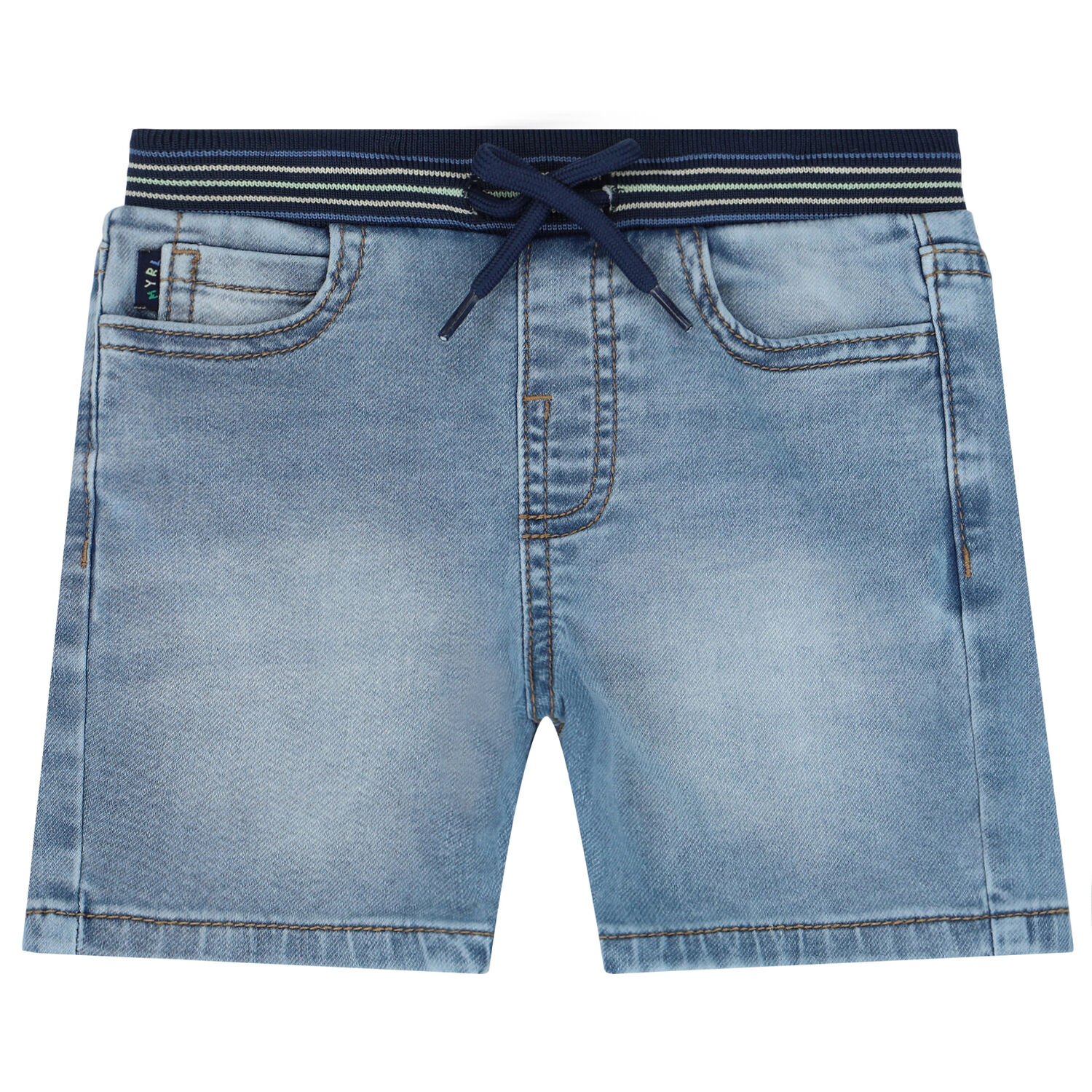 Younger Boys Blue Denim Shorts, 1, hi-res