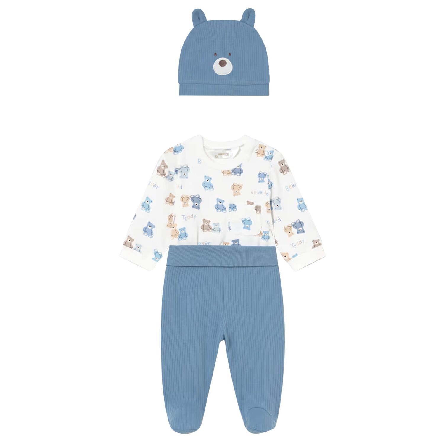 Baby Boys White & Blue Bodysuit Set, 1, hi-res