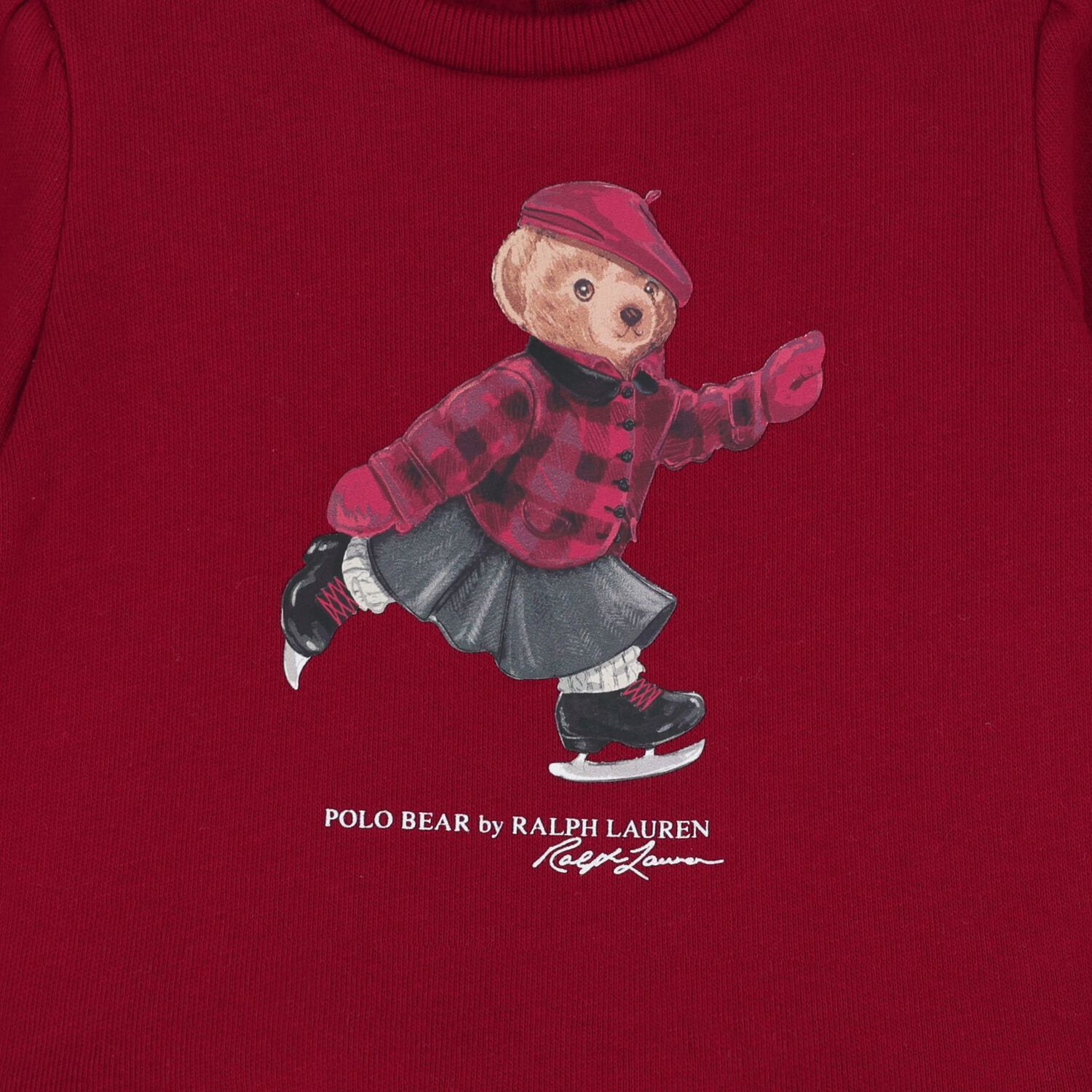 Baby Girls Red Polo Bear Tracksuit, 1, hi-res