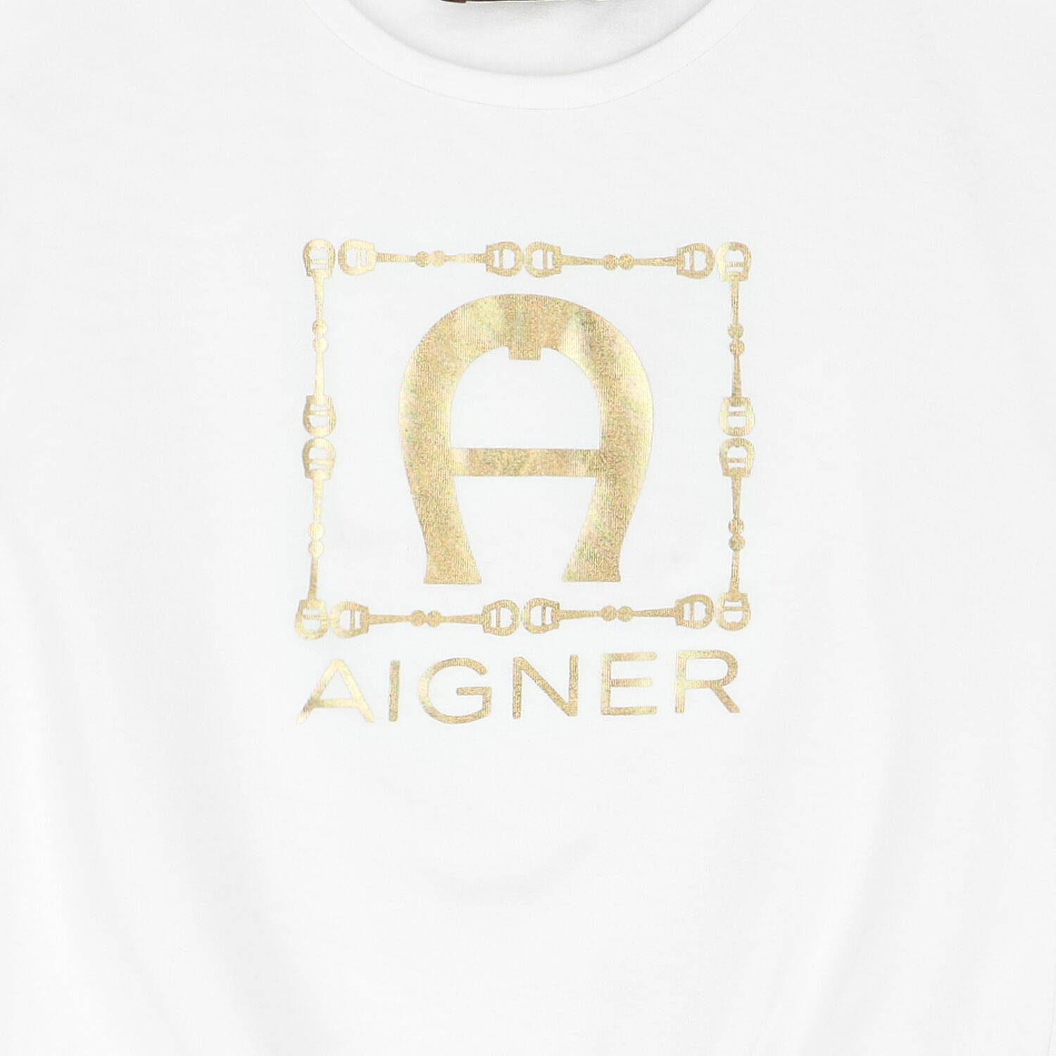 Girls White & Gold Logo T-Shirt, 1, hi-res image number null