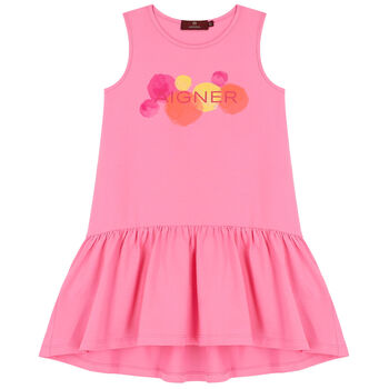 Girls Pink Logo Dress